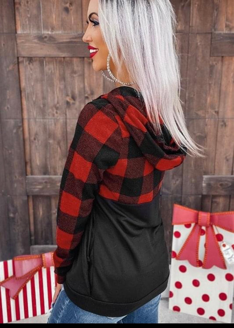 Buffalo Plaid Half Zip