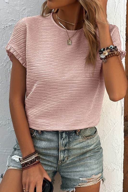 Textured Lettuce Trim Tee