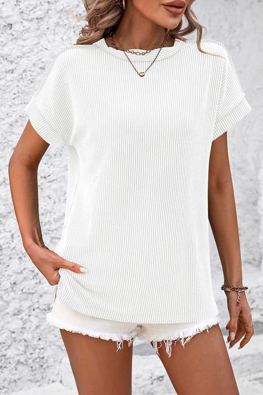 Textured Drop Shoulder Tee