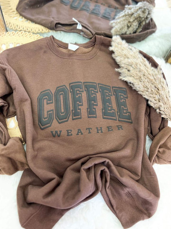 Coffee Weather Puff Graphic Sweatshirt