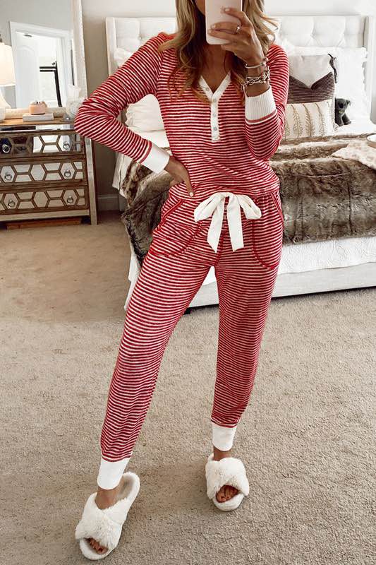 Candy Cane Strip Pajama Set