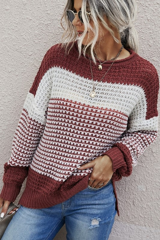 Color Block Knit Sweater